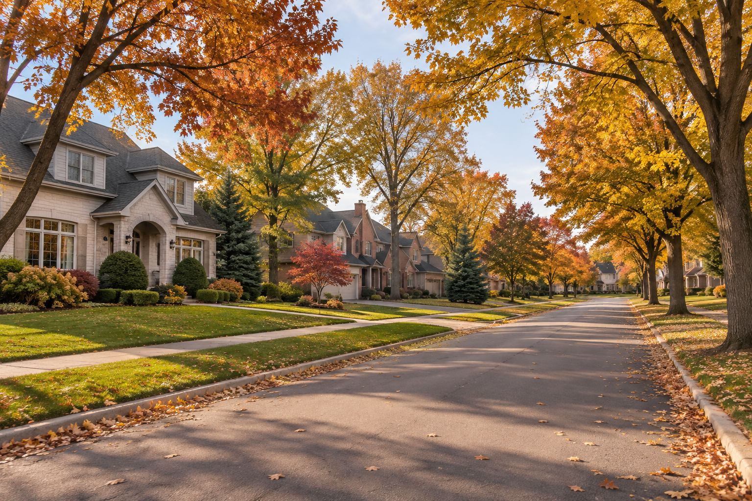 A western Chicago suburb street, illustrative
