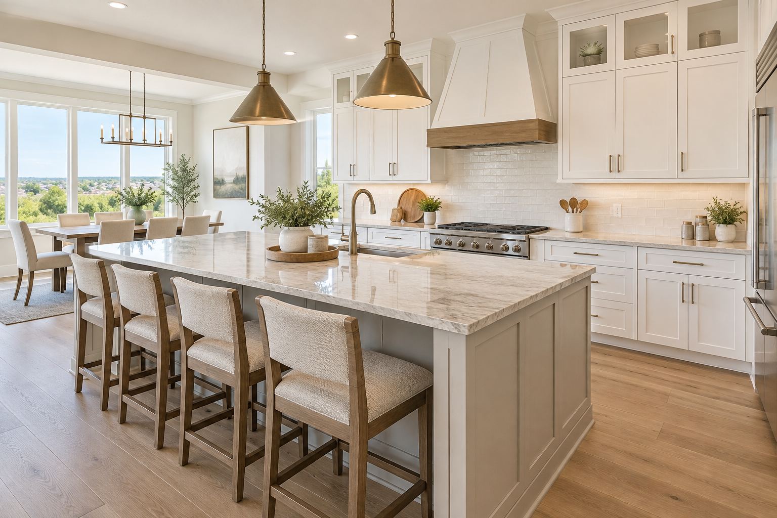 A bright western Chicago suburb home interior, illustrative